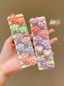 20/30/40pcs Girls Colorful Cute Cartoon Hair Scrunchies