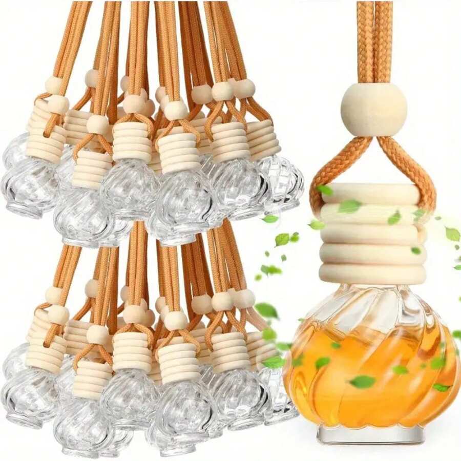 10-Pack Essential Oil Diffuser Hanging Bottles, 6ml Refillable Glass ...