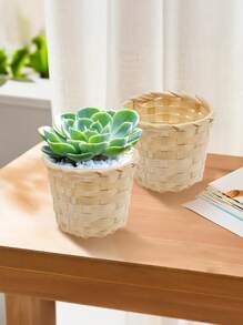 6 piezas de Mini cestas tejidas de bambú, decoración para el hogar, organizador pequeño para el escritorio, mini cestas para flores, mini cestas decorativas tejidas para la mesa del hogar, fiestas, bodas, ocasiones universales, ideal para Navidad y Acción de Gracias