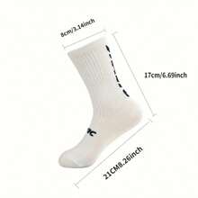 1 paire de chaussettes de sport hautes performances - Tissu tricoté respirant, mélange de polyester et de polyamide, lavable en machine, couleur unie, adapté pour les sports, l'éducation physique, la course ou le basket-ball