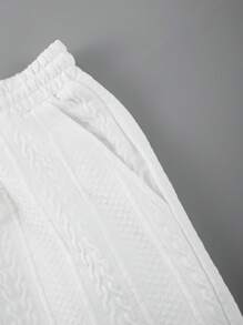 Men's Comfortable Jacquard Fabric Polo Collar Short Sleeve Top And Drawstring Shorts 2 Pieces Casual Set