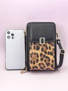 New Messenger Bag Multi-Function Large Capacity Double Zipper Mobile Phone Wallet Fashion Simple And Delicate Graphic Print Leisure Vacation Dating Cheetah Print Leopard Print Wallet Purse Wallet