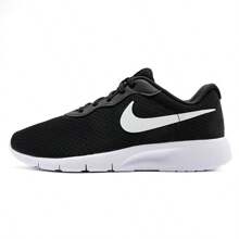 Nike 男女童款 TANJUN GO 轻便透气跑步鞋休闲运动鞋 DX9041-003 - 黑與白 - 查看 9