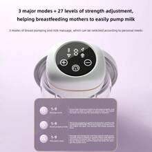 Extractor de leche portátil, función de memoria, recargable, con modo de masaje y extracción, 24 mm, color blanco, pantalla LCD, extractores de leche eléctricos manos libres con 2 modos, 9 niveles, 1 - Rosa Pálido - Ver 4
