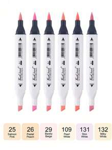 肤色马克笔套装 6/12/24/40 色 - 双头油性美术笔，适用于动漫和肖像绘画 | 专业软头+宽头素描工具 | 适合学生和艺术家的中东风格美术用品（学校文具） - 彩色 - 查看 9