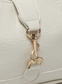 1pc Novachic Vintage Minimalist Crescent Shaped Adjustable Strap Handbag, Suitable For Dates, Outings, Parties - Beige - View 4