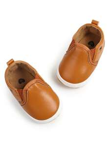 Infant Boys Girls Shoes Non-Slip Sole Sneakers Infant First Walking Toddler Crib Shoes Newborn Loafers Flats. - Brown - View 5