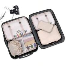 7 Pcs Foldable Travel Organizer Storage Bags Wardrobe Cube Suitcase Packing Set Storage Luggage Clothes Shoe Box