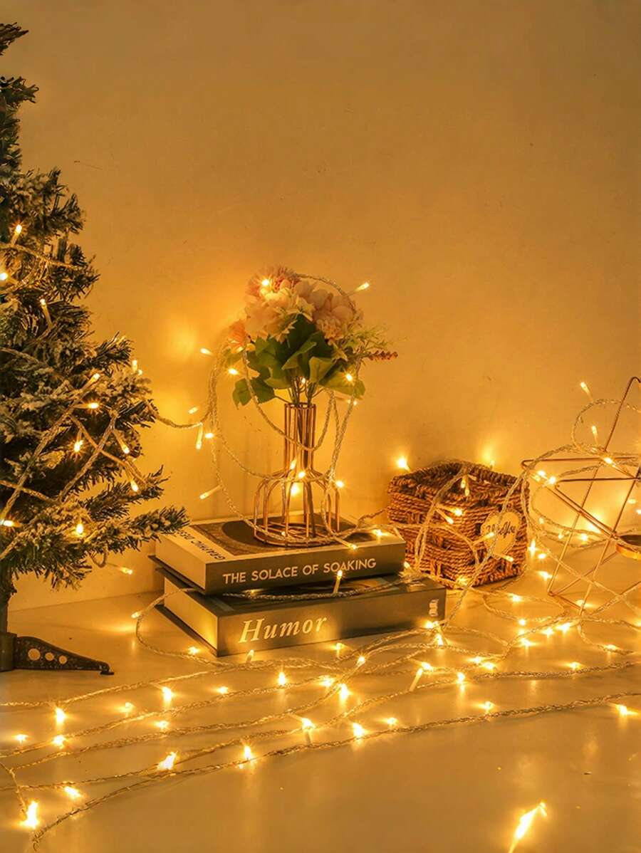 1 件 LED 灯串、闪烁灯仙女灯、派对装饰灯，适用于圣诞节、节日、户外露营 - 彩色 - 查看 1