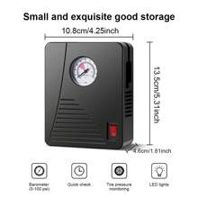 100PSI Wired Dial Car Tire Inflator, 96W 12V Portable Air Compressor With LED Light, For Car Motorcycle Bicycle Balls, Automotive Accessories, Emergency Tool