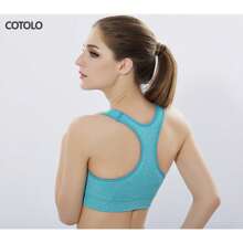 TRUMOVE Brassiere Deportivo para Mujer de Secado Rápido Antichoque Sin Armazón con Elasticidad para Yoga y Gimnasia Ropa Deportiva Superior para Mujer,top deportivo mujer,ropa deportiva de mujer,tops deportivos para mujer,top deportivo,tops de mujer,gym,brassieres de mujer - Azul menta - Ver 3