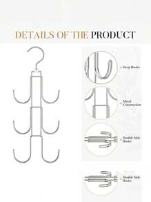 1pc 360 °Rotatable Metal Purse Hanger Organizer - Keep YourHandbags Visible, In Good Condition, And Save Space WithThis Space-Saving Backpack Rack In Silvery Color