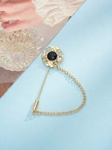1pc Hollow Design Brooch, Elegant Brooch, Premium Feel Bobby Pin, For Daily Use