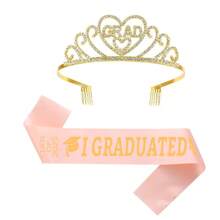 2 件/套，2025 届毕业生皇冠和绶带祝贺毕业生 2025 届毕业派对装饰 2025 届毕业生皇冠，适合女性，毕业冠冕和 I 毕业绶带，适合女性，毕业帽装饰，毕业帽礼帽 - 彩色 - 查看 9