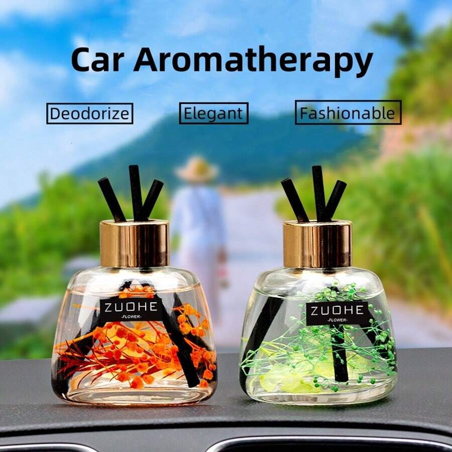 1PC 120ML Car Aromatherapy Ornament Long-Lasting Fragrance Car Interior Accessories Fireless Aromatherapy, Multi-Scene Use Bathroom Bedroom Living Room And So On, A Variety Of Flavor Options-MX714401 - 藍風鈴 - 查看 1