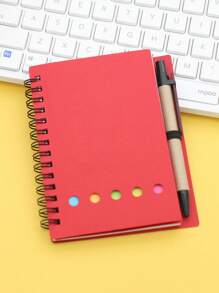 1pc (With Pen) Customized Text And Personalized Design Pocket Notebook & Memo Pad Set, Suitable For Work, Home Messages, Study Marking, Index Bookmarks, Office & School Supplies, Stationery Prizes, Back To School Gifts, Multi-Functional, Ornamental,Festive Calendar