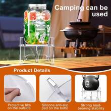 7.87英寸亚克力饮料分配器支架，可放置饮料罐和水壶，落地式分配器底座，适用于派对、家庭、餐饮活动 - 透明 - 查看 6