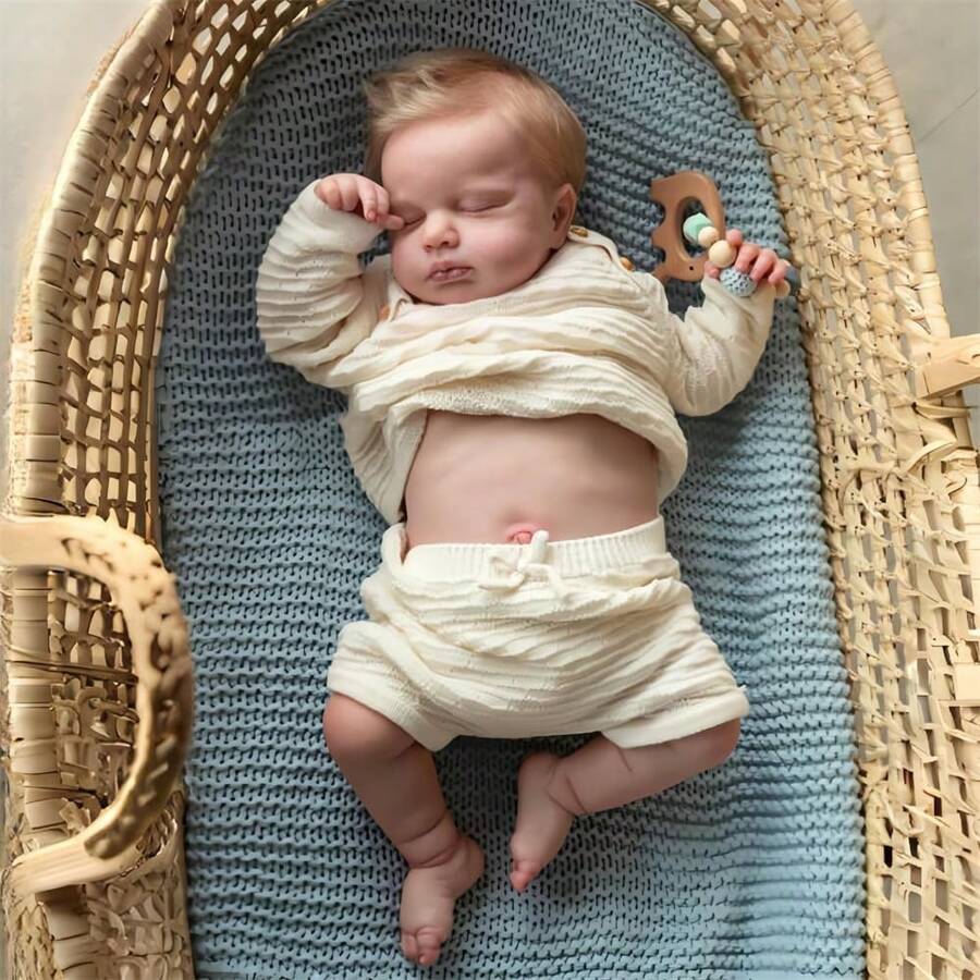 Reborn Baby Dolls Girls 20 Inches Handmade Washable Reborn Babies Soft Vinyl Body With Anatomically Correct, Reborn Doll Looks Like A Real Baby (Closed Eyes Blonde Girls)