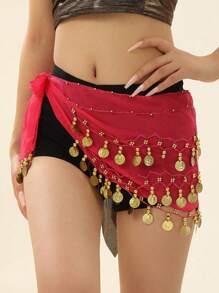 1 قطعة زي رقص البطن للنساء، تنورة من شبكة معدنية مع مجوهرات للجسم، مناسبة للأداء على المسرح، بأسلوب بوهيمي، للصيف والخريف وأعياد الهالوين وغيرها من المناسبات - متعدد الألوان - مشاهدة 17