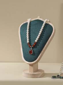 1PC 实木项链展示架，肖像颈展示架，吊坠展示架，珠宝道具模型架，展示柜展示架 - 彩色 - 查看 11