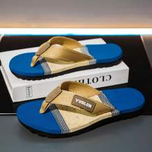 Men's Summer Flip Flops, Non-Slip Beach Shoes, New Braided Strap Thong Sandals, Outdoor Slippers