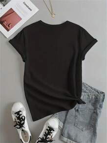 Women's Autism Awareness Graphic Print T-Shirt - Summer & Spring Casual Crew Neck, Puzzle Piece Design, Special Education Gift