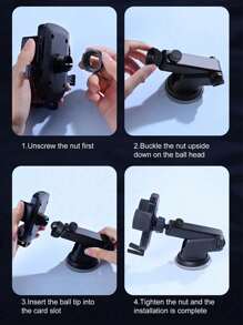 Soporte telescópico multifunción para teléfono con ventosa para salpicadero de coche, ajuste universal