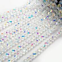 30pcs Elegant Faceted Crystal Glass Beads, Multicolor Iridescent - Ideal For DIY Bracelets, Necklaces & Pendants Jewelry Making Supplies, Glass Beads, Pendant