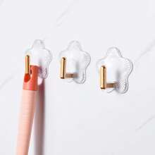 2pcs Self-Adhesive Hooks, New Wall Mount Storage Rack Bathroom Kitchen Coat Hangers, Suitable For Student Dorm - Multicolor - View 7