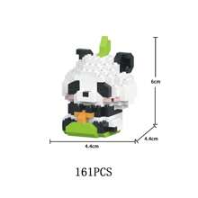Cartoon Panda Building Blocks Kawaii Anime Figure Mini Assembly Toy Bricks Give Children Unique Educational Toys Best Birthday Present Ever - Multicolor - View 5