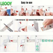 leooy LED-Verbinder: 10 mm breite gerade/L-förmige/T-förmige/X-förmige Verbinder, geeignet für 3528/5050 SMD RGB 7-Farben-LED-Leuchtzubehör, lötfreie Clip-Verbinder - lötfreie Adapter-Verbinder
