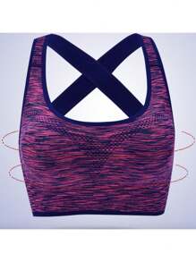 TRUMOVE Brassiere Deportivo para Mujer con Diseño de Color Degradado Sin Armazón Antichoque Absorbente Transpirable y Anti-humedad con Reducción de Vibraciones Moldeante y Aglomerante Correas Cruzadas en la Espalda Ropa Deportiva Superior para Mujer,top deportivo mujer,ropa deportiva de mujer,tops deportivos para mujer,top deportivo,tops de mujer,gym,brassieres de mujer - Morado - Ver 9