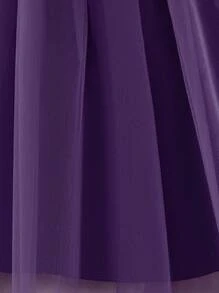 Baby Girls Champagne Color Sequin Elegant Princess Dress, Suitable For Parties - Purple - View 8