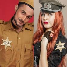 Sheriff Badges, Western Police Vest Badge, Deputy Sheriff Badge, Cowboy Party Decoration Badge,Makeup Ball Costume Props Party Favors Supplies, Police Badge Medallion Pins For Carnival Prizes, Party Bag Gift Fillers