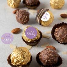 45 Pieces Boy Girl Baby Shower Favors Stickers Mini Kisses Candy Stickers Chocolate Drop Labels Wrappers Little Cutie Baby Shower Decoration For Sprinkle Birthday Party(5pcs/45stickers) - Multicolor - View 11