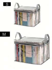 1 pieza Bolsa de almacenamiento de libros de gran capacidad - Portátil, transparente, bolso casual con diseño sencillo para organización fácil, vuelta al colegio, útiles escolares