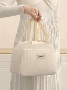 1pc Oxford Cloth Portable Insulated Lunch Bag, Rectangular With Aluminum Foil Layer, Reusable Insulated Cooler, Suitable For Students, Office Workers, And Outdoor Picnics, Keeping Food Warm, Fresh, Waterproof, Fall & Winter Straight Down, Gifts For Teachers, Friends And Family, Valentine's Day Gift,Back To School,Christmas Day School Supplies Travel Essentials