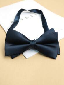 1 件纯色涤纶勃艮第黑色领结，适合婚礼，四季男士领带 - 彩色 - 查看 2