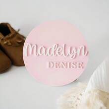 1 Stück Acryl Baby Name Schild, Baby Name Schild für Neugeborenen Fotos, Neugeborenen Foto Requisite, Krankenhaus Name Schild für Geburtsankündigung, grafischer Muster