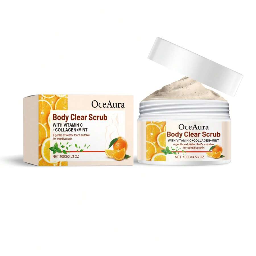 OceAura Orange Body Scrub Fresh Orange VC Exfoliating Cleansing Nourishing Moisturizing Body Skin Scrub - 1 - View 1