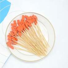 200/100/80/50/30/20/10pcs/Pack Easter Carrot Designed Bamboo Picks, Suitable For Easter, Burgers, Bread, Desserts, Appetizers, Home Party Cake & Food Decoration In Spring Festivals