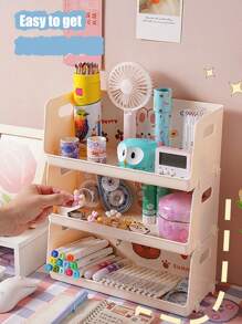 办公桌收纳盒，宿舍书桌文具收纳盒，化妆品收纳架