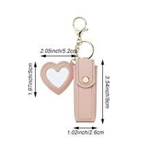 1 件口红盒口红收纳盒钥匙扣带镜子 PU 盒口红架唇彩袋唇膏袋旅行派对礼物唇膏钱包钱包迷你钱包零钱包