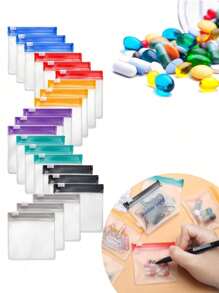 7pcs/1pc Portable Zipper Medicine Bags, Reusable Medicine Case For Storing Pills/Tablets, Waterproof Seal,Jewelry, Jewelry, Jewelry Storage,Storage Bag, Portable Storage Bag