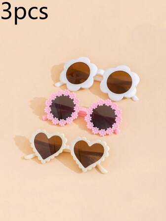 3pcs/Set Fashionable Bear Ear Design Glasses, Cute For Teenagers, Travel, Photography, Outdoor Use