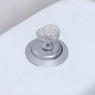 1pc Bling Toilet Button Pusher,Toilet Flusher Top Push Button For Women Long Nail Bathroom Decor Fall Decor