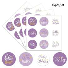 45 Pieces Boy Girl Baby Shower Favors Stickers Mini Kisses Candy Stickers Chocolate Drop Labels Wrappers Little Cutie Baby Shower Decoration For Sprinkle Birthday Party(5pcs/45stickers) - Multicolor - View 10