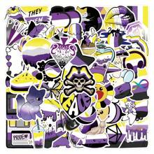 55Pcs Non Binary Pride Stickers,LGBT Pride Vinyl Stickers For Cup Scrapbook Decals LGBT Pride Gift - Multicolor - View 9