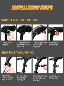 X-TIGER Bicycle Rear Light, Smart Brake Sensor LED Bicycle Taillight, Type-C Data Cable Waterproof Bicycle Backlight, Rechargeable Flashing Red Taillight For Road Cycling Commute