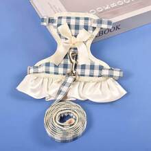 Pet Harness And Leash Set, Suitable For All Seasons, Soft Mesh Comfortable Breathable High-End Fashion Personalized Adjustable Cat Harness Cat Leash, Small Pet Vest-Style No-Leash Neck Dog Leash, Suitable For Cats And Small Dogs To Go Out For A Walk.